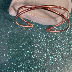 Women’s Rose tone Open Cuff Bracelet - Elegant Minimalist Bangle